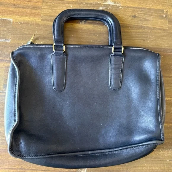 Coach Black Leather Satchel Briefcase